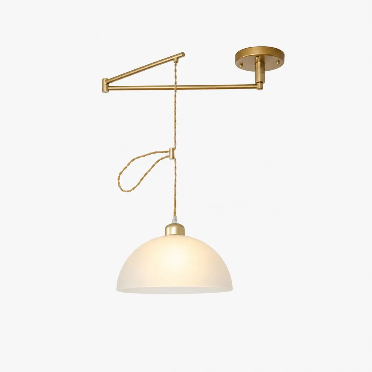 Gold Style D glass dome pendant