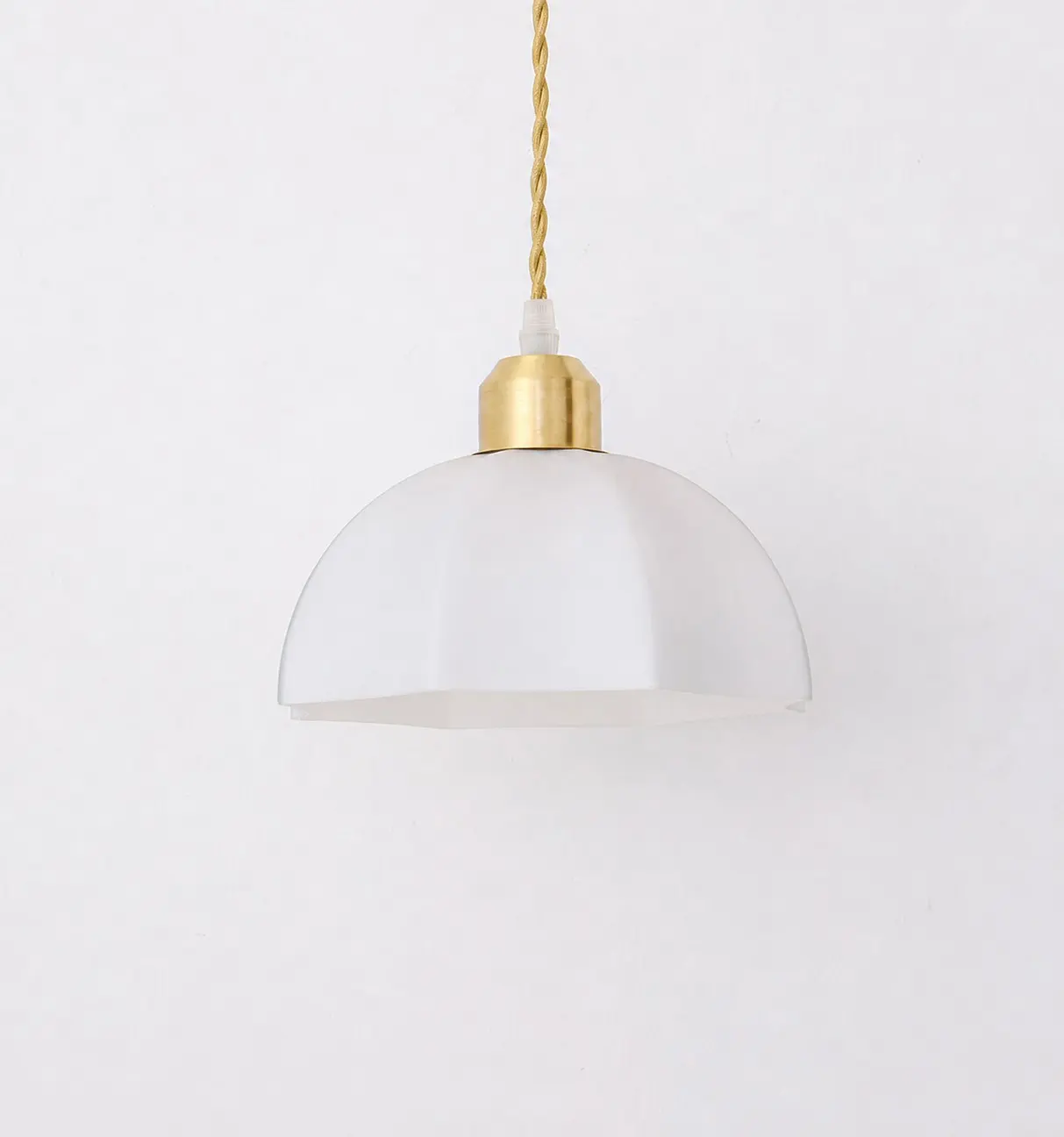 Milk glass pendant light shown unlit